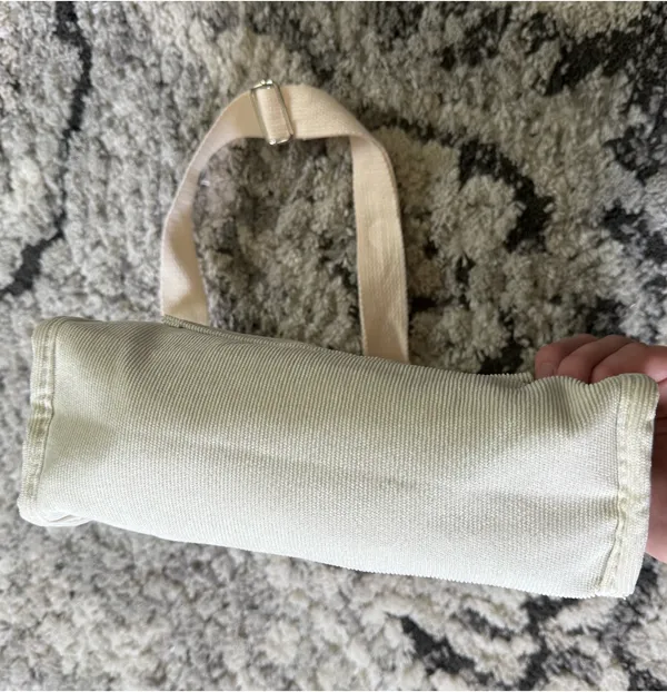 Cream Corduroy Tote Bag Crossbody Minimalist Canvas Purse - Image 4