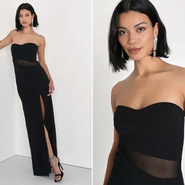 LULU's Sexy Prom Wedding Modern Chic Mermaid Maxi Dress - Image 2
