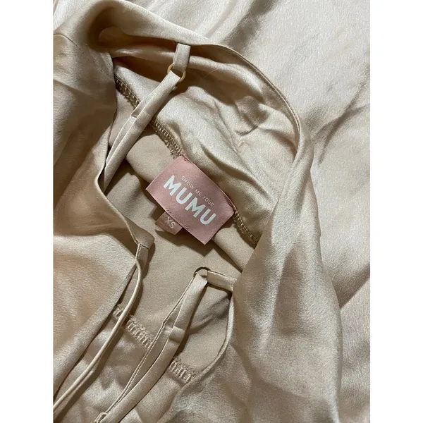 NWOT Show Me Your MuMu‎ Size Extra Small Verona Cowl Dress Champagne Luxe Satin - Image 5