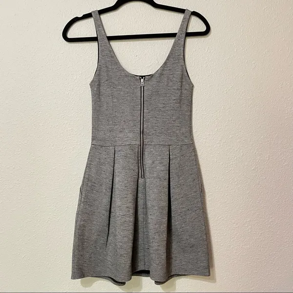 Wilfred Aritzia Grey Sleeveless Skater Mini Dress Womens 0 Babydoll Twee Fall - Image 9