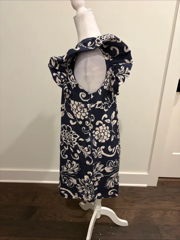 TCEC Navy Flutter Sleeve Dress Sz M - Image 2