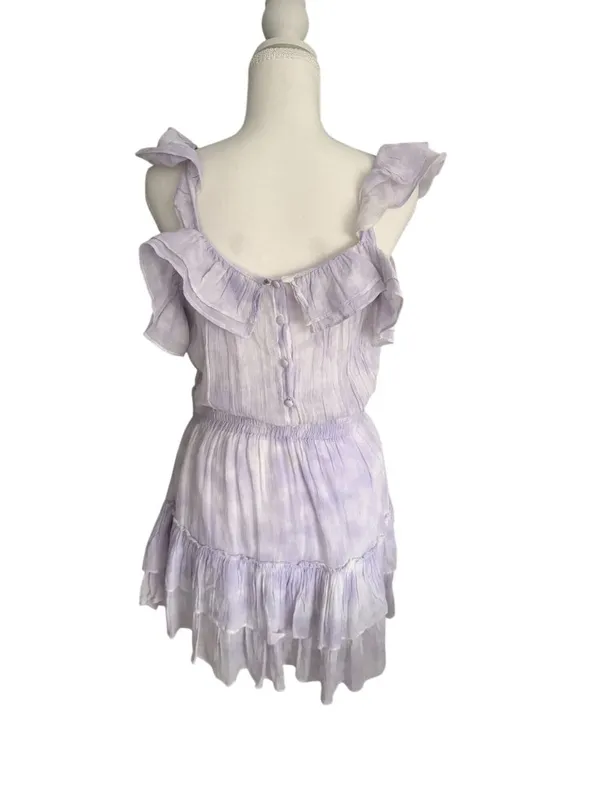 LOVESHACKFANCY Natasha Purple White Ombré Tie Dye Dress Size Medium - Image 6