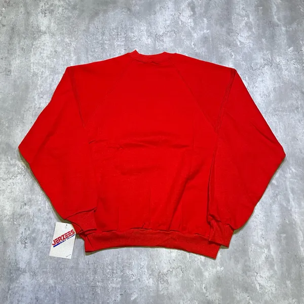 Vintage 1990s Deadstock Everyday Blank Red Jerzees Crewneck Sweatshirt - Image 3