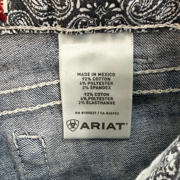 Ariat Indigo Straight Leg Jeans with Embroidered Back Pockets - Image 6