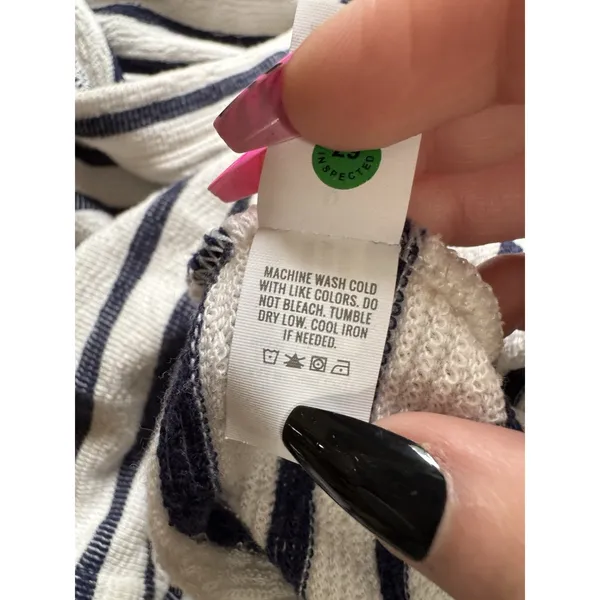 Aerie Striped Oversized M Terry‎ Relaxed Fit Tunic Swim Coverup Nautical Pool - Image 11