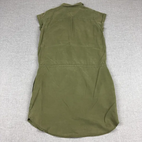 Paige Shirt Dress Womens Small Green Short Sleeve Button Front Tencel Belted - Image 7