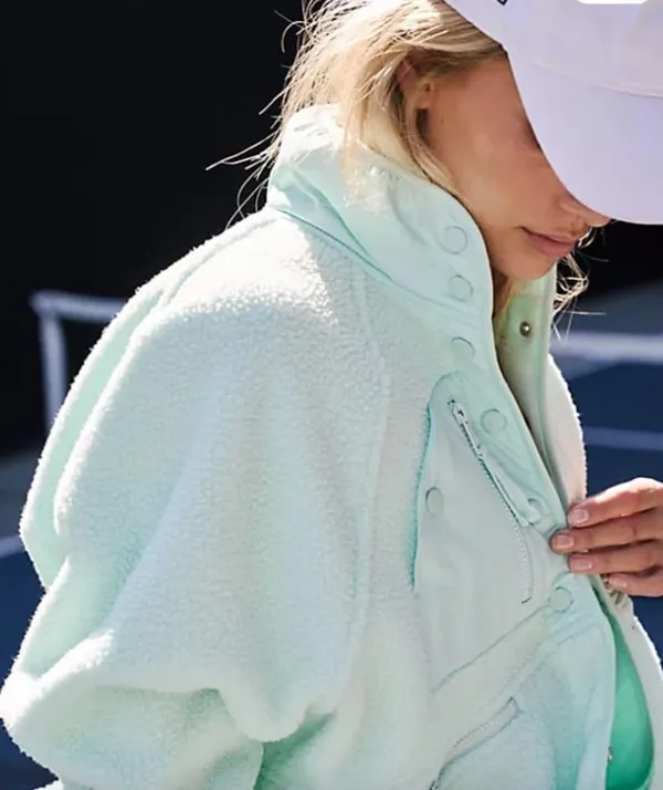 FP Movement Hit the Slopes Fleece Jacket in Jade Ice Mint Green - Image 3