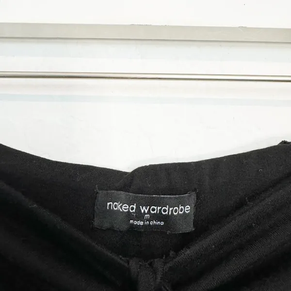 Naked Wardrobe Rich Leggings Size M Black Tie Wrap Waist Ruched Alternative Chic - Image 8