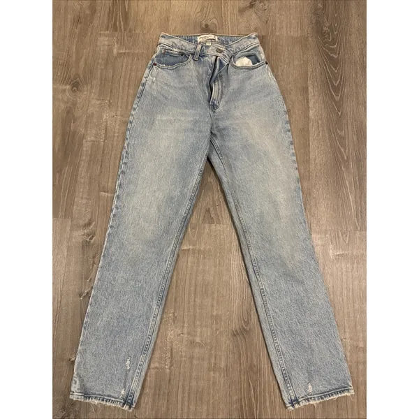 Abercrombie & Fitch The 90's Straight Ultra High Rise Curve Love Jeans Size 26 2 - Image 2