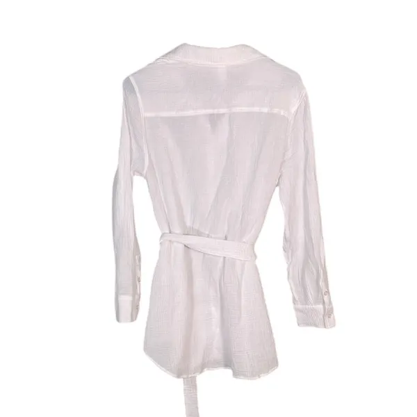 Andie The Corvo White Cotton Button Up Beach Cover Up Top XL‎ NWT - Image 7
