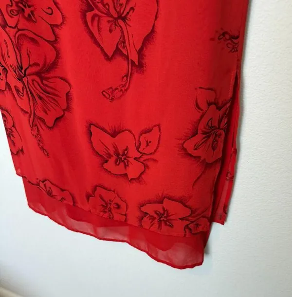 Vintage 90s Sheer Romantic floral Long Maxi Dress - Image 3