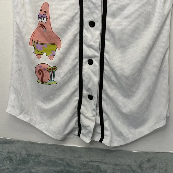Nickelodeon Ladies Spongebob Squarepants Baseball Jersey Size Medium Mesh Jersey - Image 5