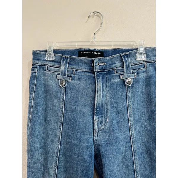 Veronica Beard Beverly‎ High Rise Skinny Flare Jeans Dark Wash Sz 29 - Image 3