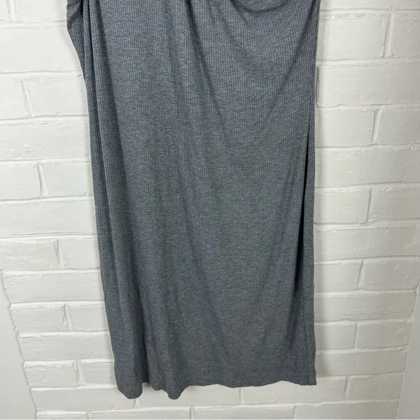 1. State Grey Ribbed Knit Cut Out One Shoulder Dress Size L - Image 3