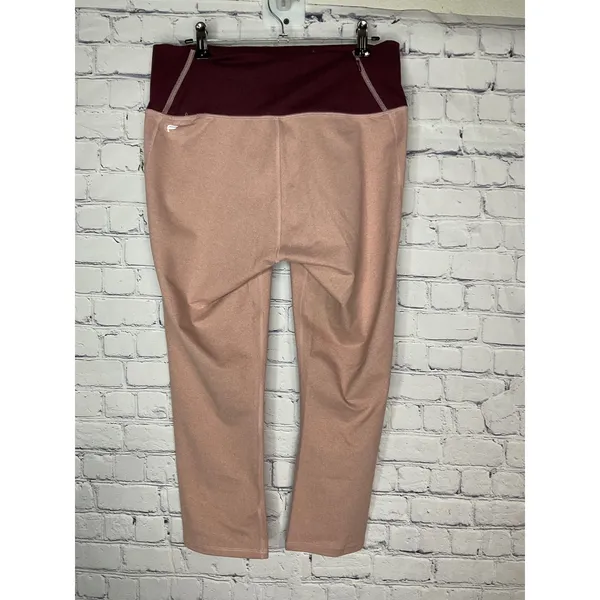 Fabletics Womens Active‎ High Waisted Crop Leggings Pink Burgundy L NWT - Image 3