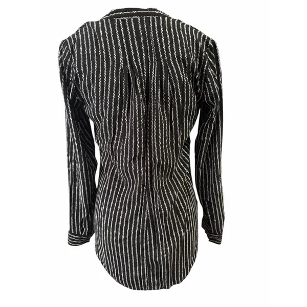 Anthropologie Maeve Women's Black White Calia Top Sz 8 Minimalist Closet Staple - Image 4