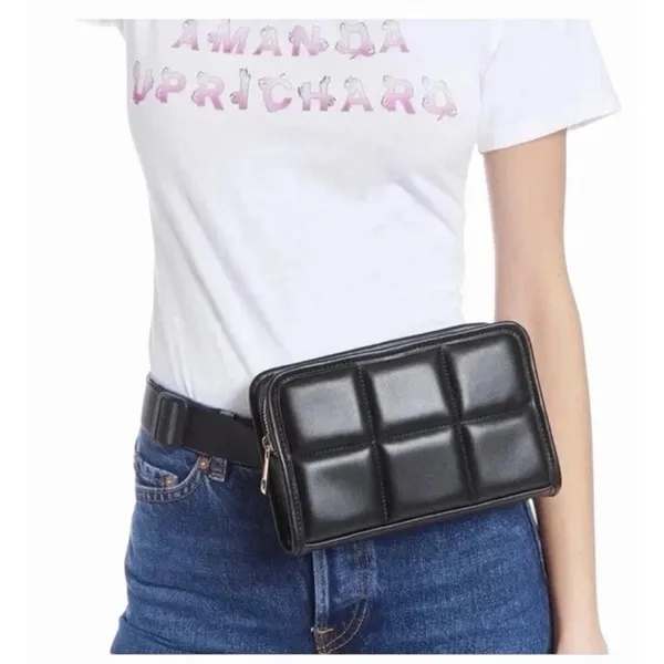 Amanda Uprichard Black Quilted Belt Bag Crossbody Fanny Pack NWT - Image 16