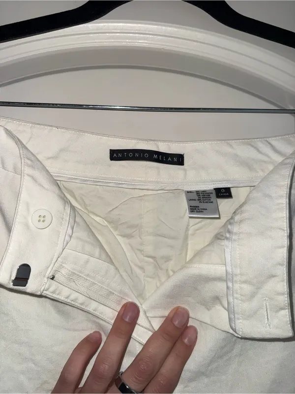 Antonio Melani White Linen Pants size 0 - Image 2