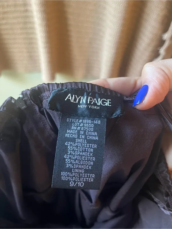 Alyn Paige Black Spaghetti-Strap Cocktail Dress with Sash - Image 2