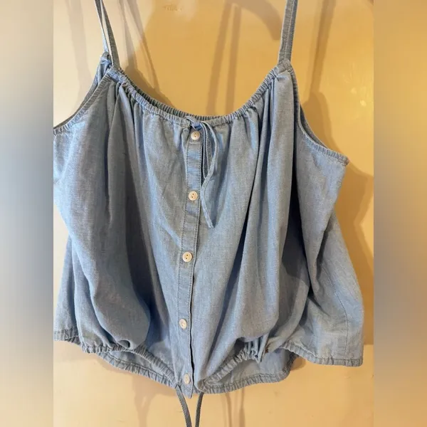 Madewell Denim Top Womens XL nwot Blue Chambray Meriden Vineshire Wash B1 - Image 9