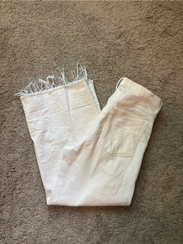 Banana Republic White Wide-Leg High-Rise Jeans - Image 2