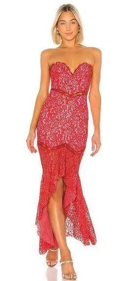 Lovers and Friends// Keva Gown in Red & Pink - Image 2