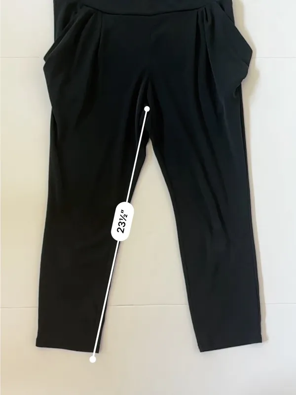 Free People Black Slouchy Harem Pants Draped Pocket Cropped Tapered - Image 5