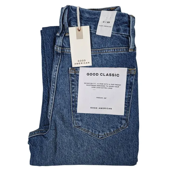 Good American‎ Good Classic Raw Hem Jeans 0/25 NWT - Image 12