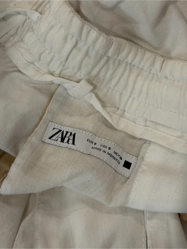 Zara White linen Casual Pants - Image 2