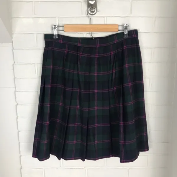 Lord & Taylor Vintage Tartan Plaid Wool Holiday Skirt Size 14P - Image 7