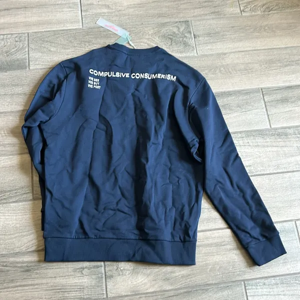 Filling pieces graphic sweater in navy Blue - Image 5