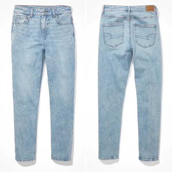 AMERICAN EAGLE Women’s AE Strigid Mom Jean in Blue Breeze Wash Denim Size 4L - Image 15