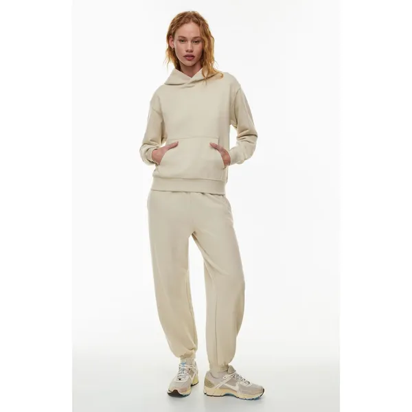 TNA Aritzia Terry Fleece Perfect Fit Hoodie & Mega Fit Joggers Beige Size Small - Image 2