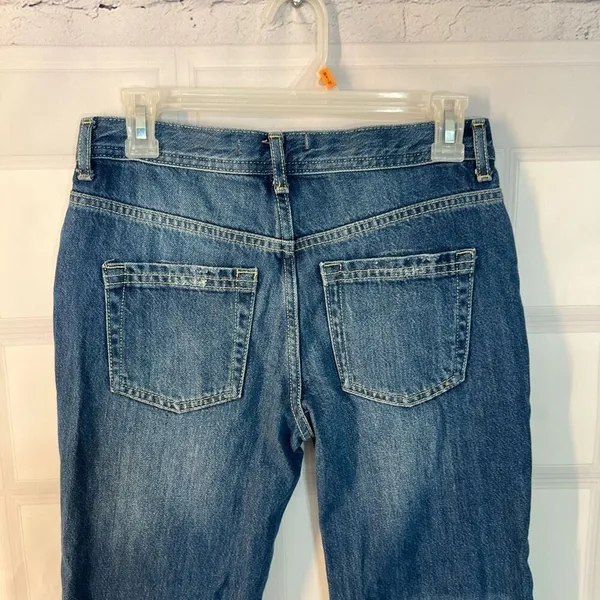 FREE PEOPLE STRAIGHT UP BAGGY MEDIUM WASH HIGH RISE JEANS size 25 - Image 6