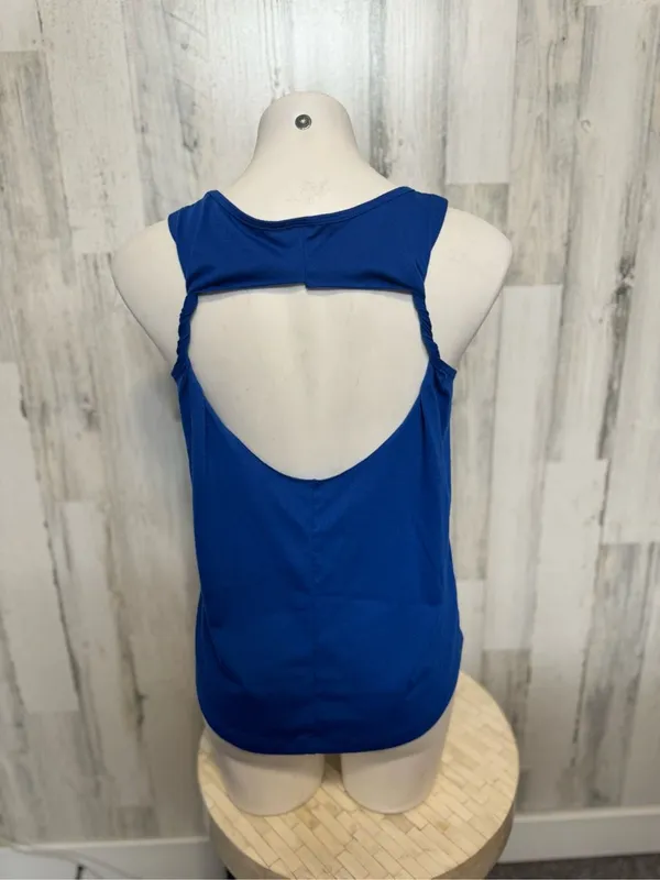 Run Win Repeat Open Back Athletic Tank Top Womens M Royal Blue Workout Gym - Image 4