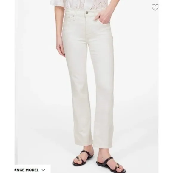 Madewell Jeans Womens Size‎ 26 White Mid Rise Kick Out Crop Denim NI961 - Image 2