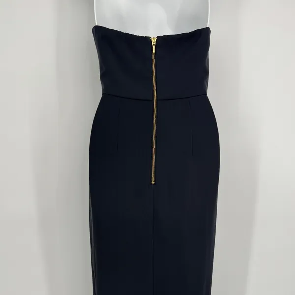 Shona Joy U Wire Bustier Draped Strapless Midi Dress Size 4 Gray Formal Wedding - Image 10