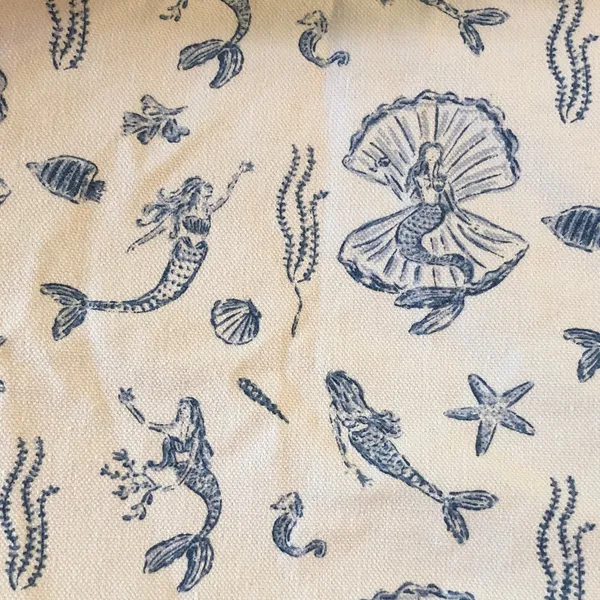 Harper nwt Mermaid Canvas Sea Life Canvas Tote - Bag Blue and White - Image 2