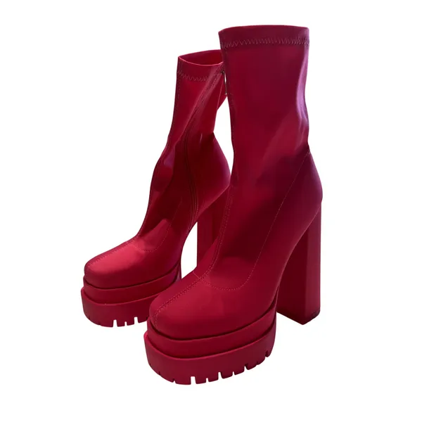 Azalea Wang Icing Monochrome Chunky Bootie in Pink, Size 8.5 - Image 2