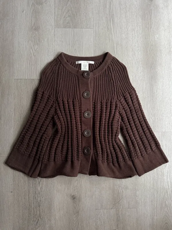 Studio M Y2K Chunky Knit Sweater Brown Size L - Image 5