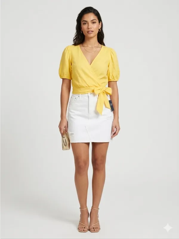 Abercrombie fetch NWT top blouse in yellow - Image 2