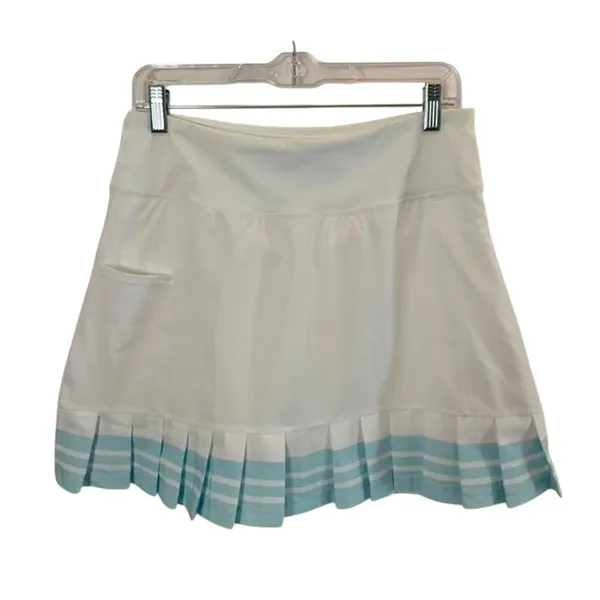 Addison Bay Birdie Pleated Tennis/Golf Skirt White Light Blue Women's sz. M - Image 2