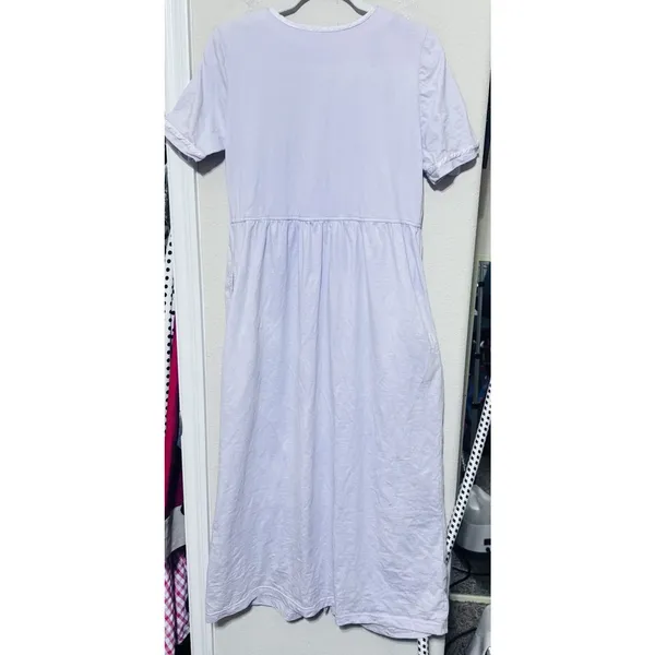Country Wear Casuals House Dress Vintage 90s Cottagecore Midi Sz S 100% Cotton‎ - Image 5