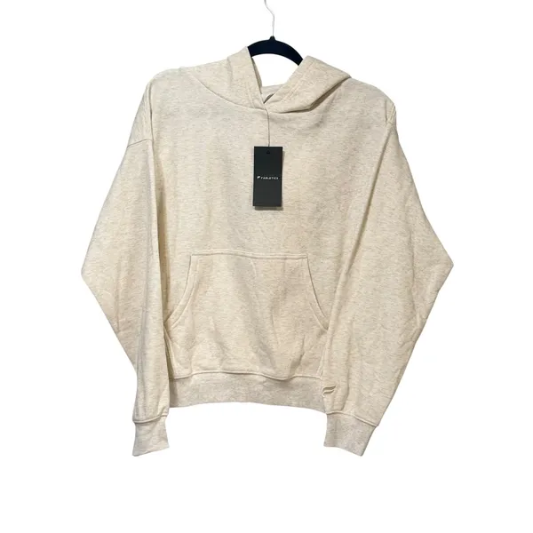 Fabletics Womens Oatmeal Heather Fleece Hoodie LS2357069 Size Small NWT - Image 2