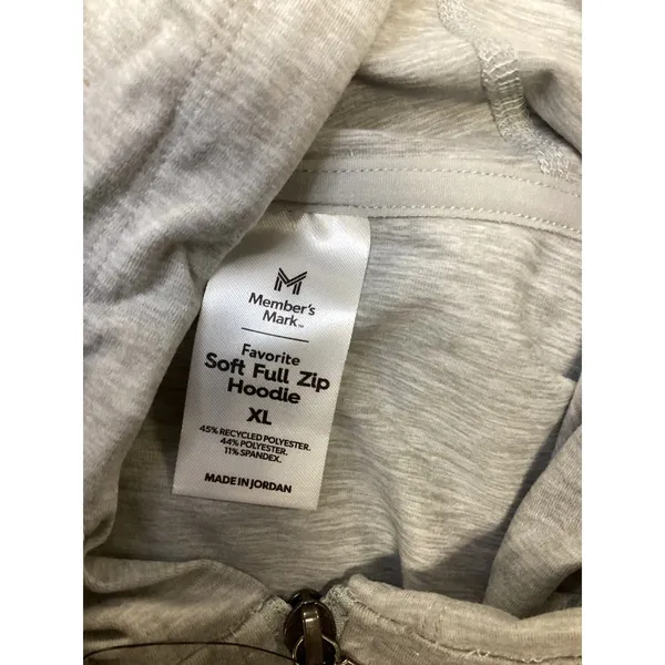 Members Mark‎ Favorite Soft Full Zip Hoodie Gray XL Womens 4 Way Stretch NWT - Image 5