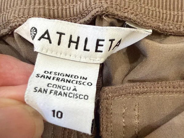 Athleta Brooklyn Women's Mid Rise Ankle Utility Pants Taupe Size 10 - Image 8