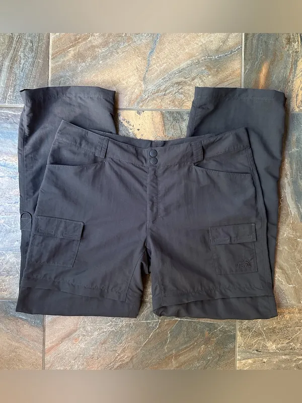The North Face Convertible Hiking Cargo Pants Zip Off Shorts Grey Women’s 18 - Image 12