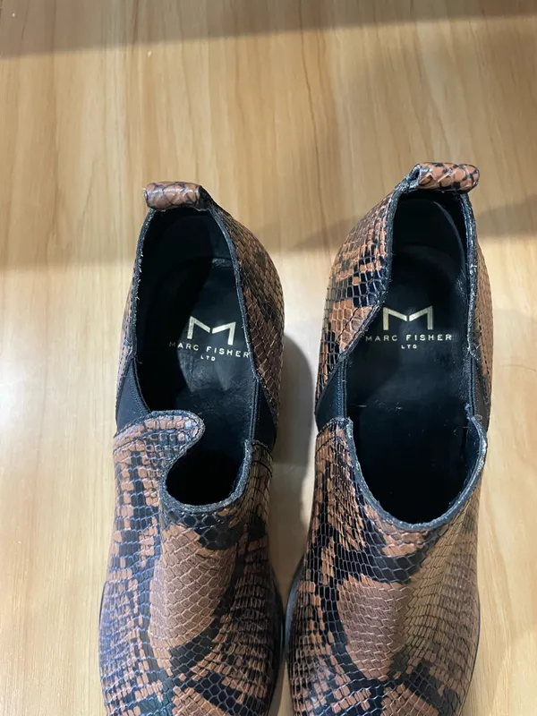 Marc Fisher Dalaran 2 Leather Snakeskin Western Booties - Size 6 1/2 M - Image 2