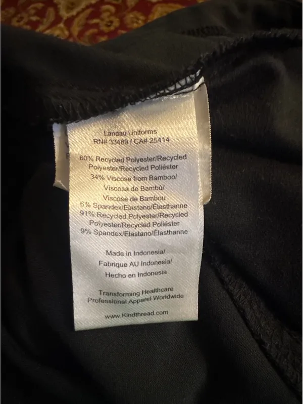 White Cross Black V-Neck Scrub Top 2XL with Pocket - Image 4