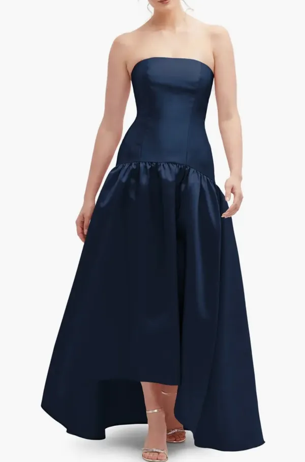 Alfred Sung Strapless Satin Gown - Image 2